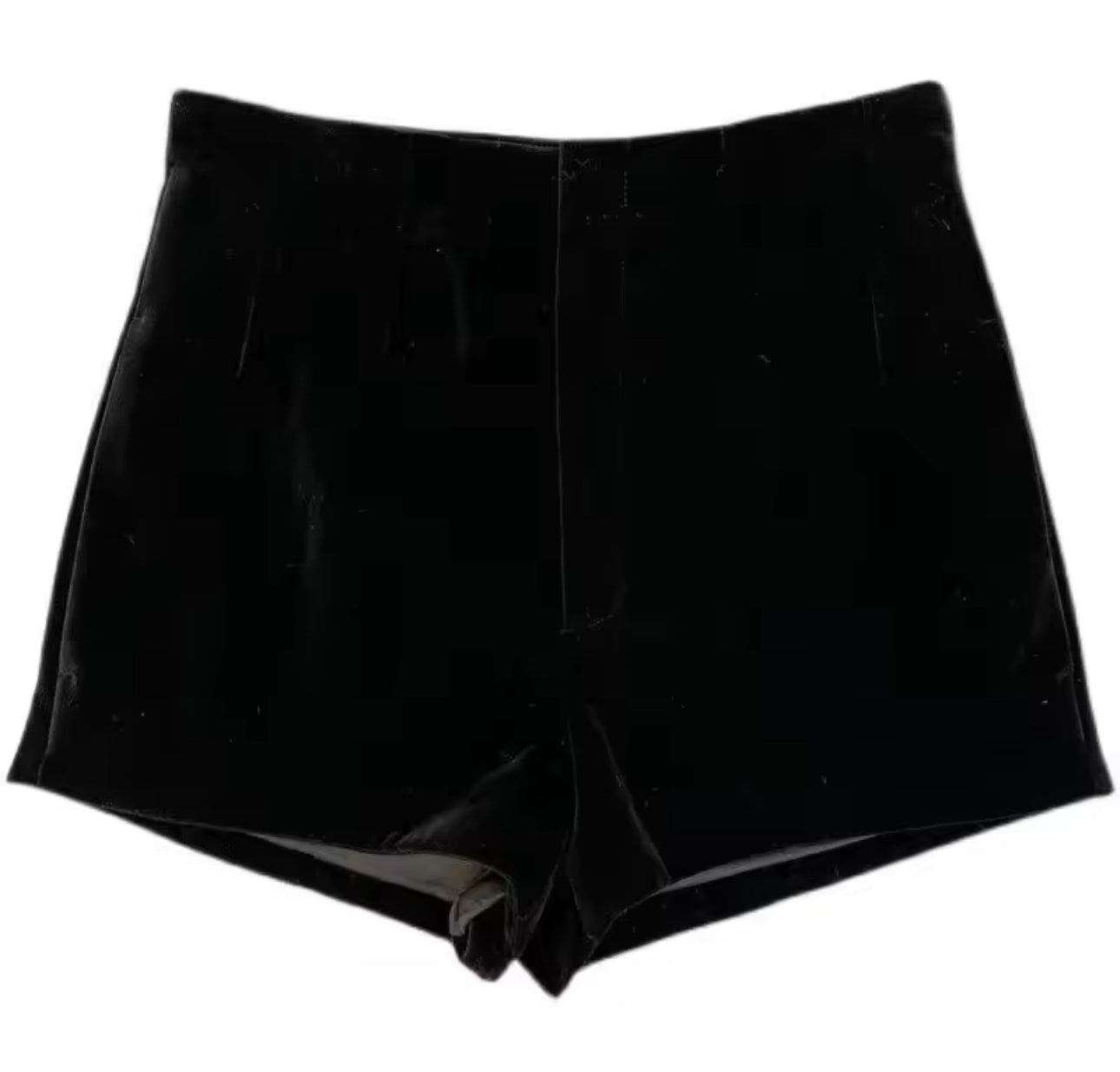 Black velvet shorts